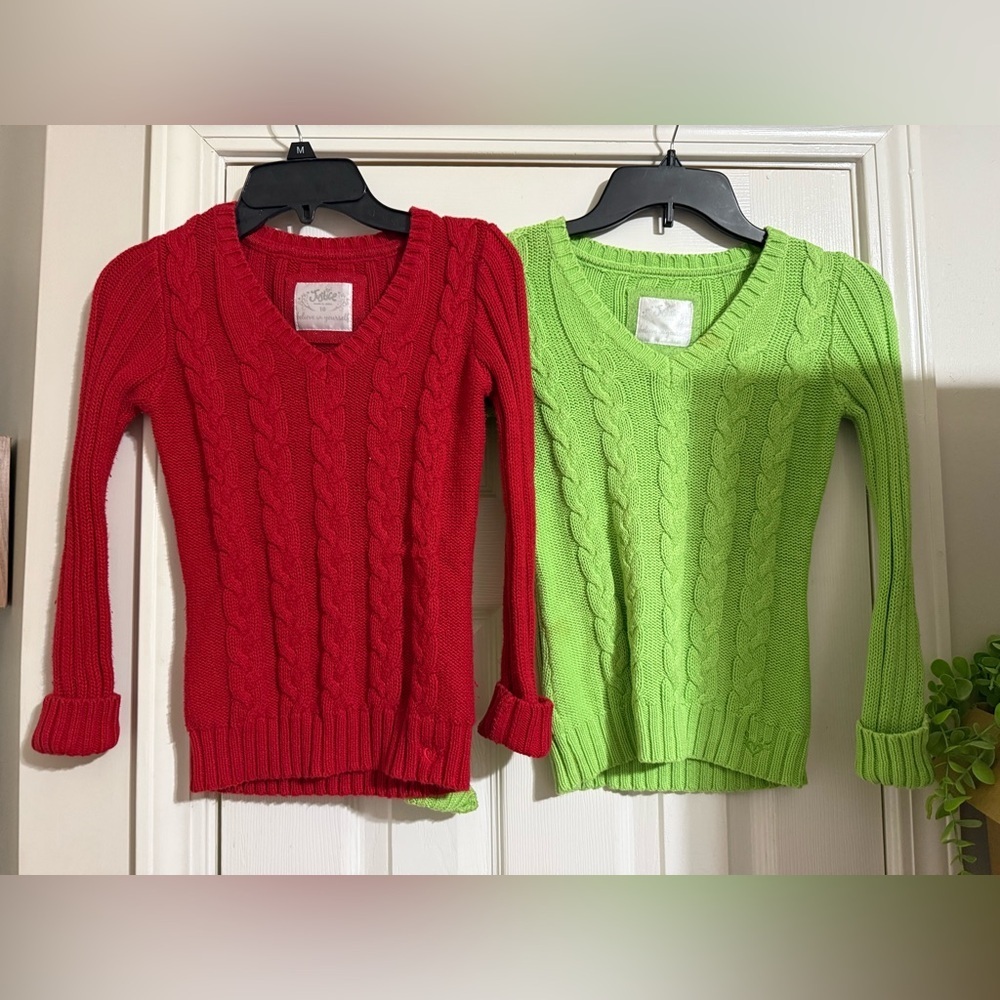 Bundle of 2 Justice Cable-Knit Sweaters